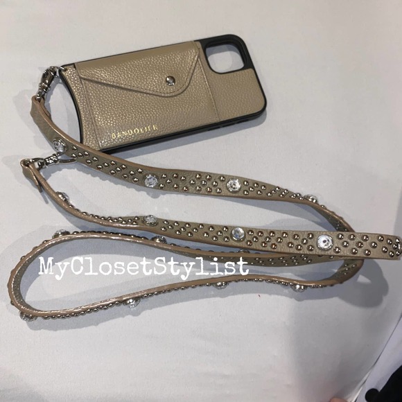 Bandolier Other - BANDOLIER Crystal Bling Studded Crossbody Leather Strap Case Set! 11 pro